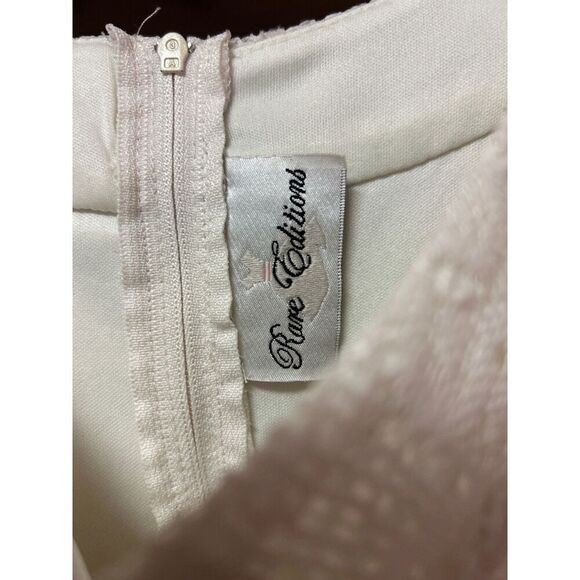 Rare Editions Girl's Ivory Lace and Blue Floral High-Low Dress - Picture 5 of 5